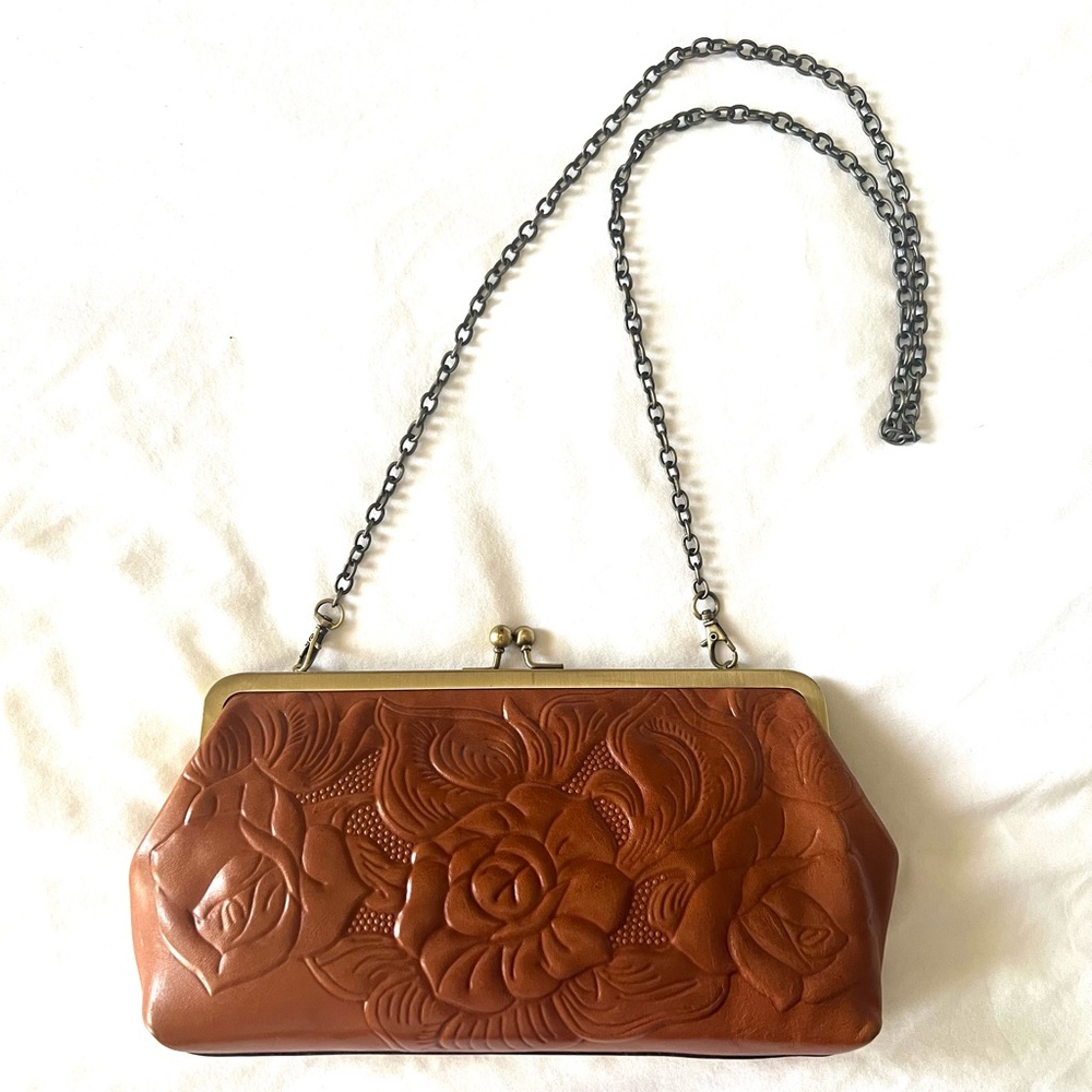 Patricia Nash Leather floral embossed bag